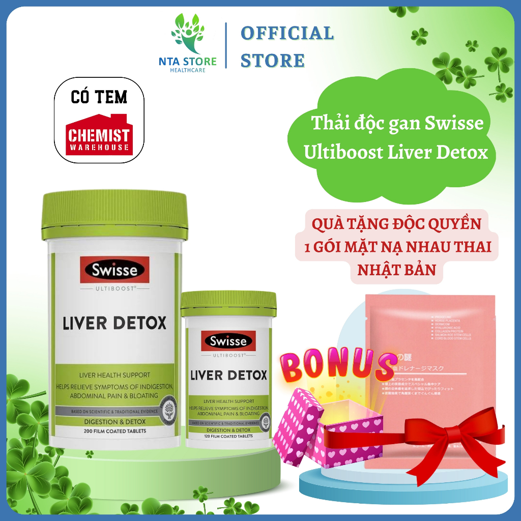 Giải Độc Gan Swisse Ultiboost Liver Detox 200 Viên (Chính Hãng)