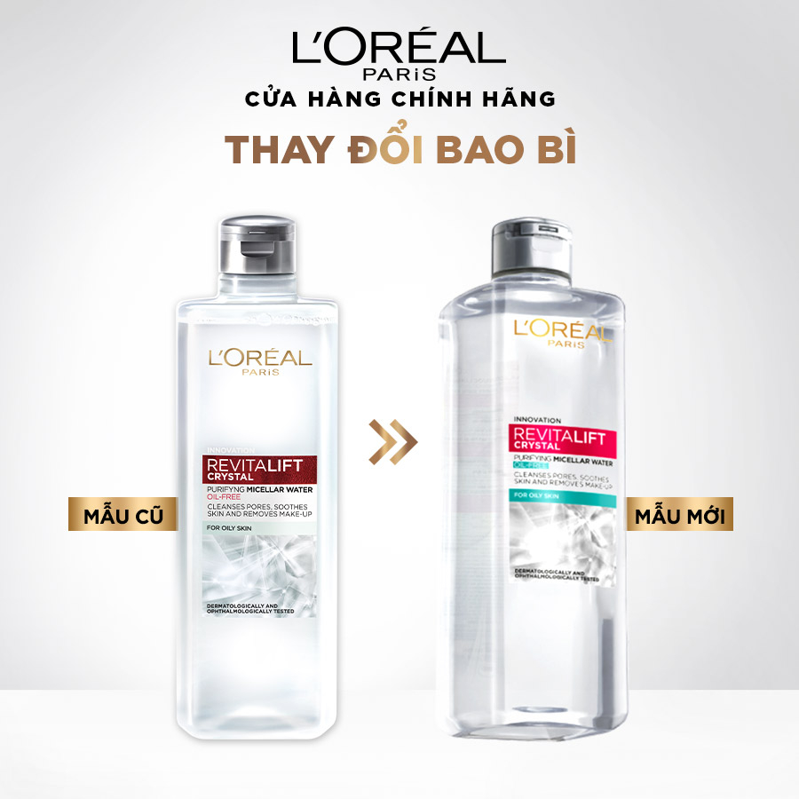 Nước tẩy trang và làm sạch sâu 3-in-1 L'Oreal Paris  Micellar Water 400ml