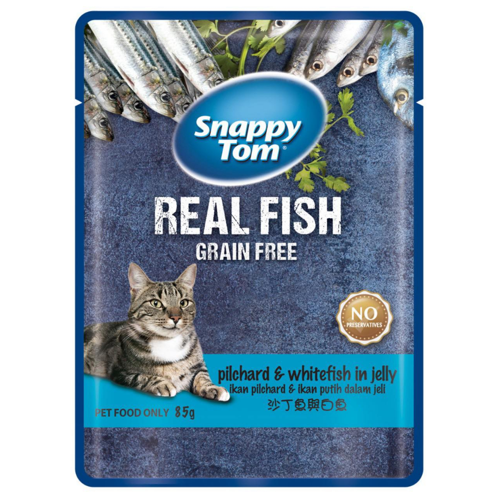 Pate cho mèo Snappy Tom Realfish Realmeat gói 85g