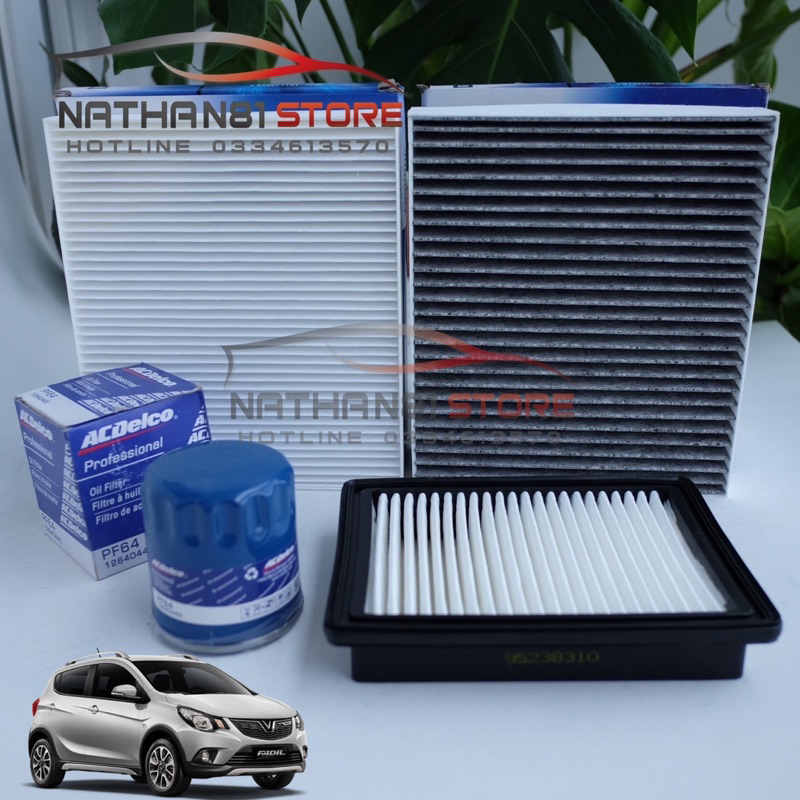 Bộ 3 lọc bảo dưỡng thay thế thường xuyên: Vinfast- Fadil Lọc gió động cơ, Lọc gió điều hoà than hoạt tính, Lọc nhớt, dầu