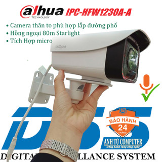 Camera IP POE 2MP hồng ngoại 80m có mic Dahua HFW1230A-A hàng chính hãng