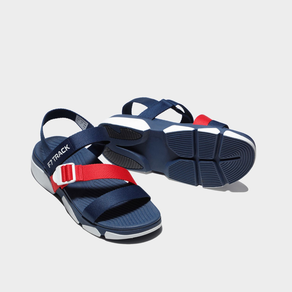 Giày Sandals SHONDO F7 Chính Hãng - F7T0036 Track xanh Navy đế trắng