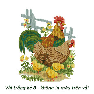 Tranh thêu chữ thập không in màu trên vải DV012 (24 x 31 cm)