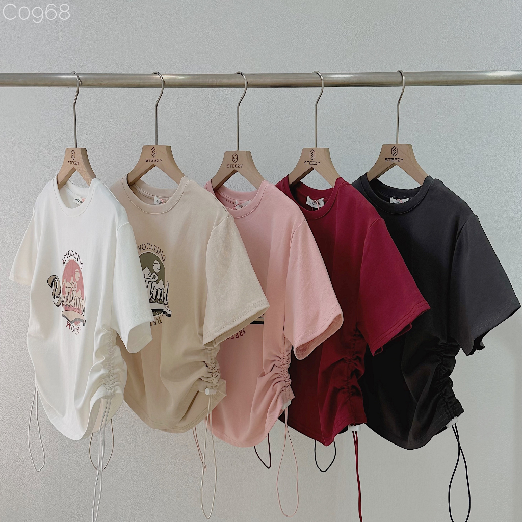 [C0968] Áo croptop phông cotton dây rút sườn BESTMODE form vừa (Có sẵn/ ảnh thật)