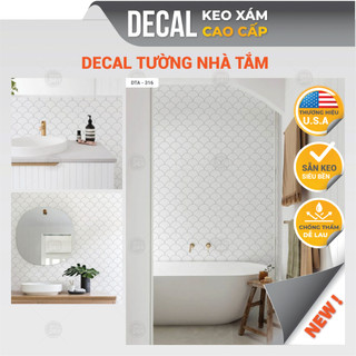  Giấy dán toilet keo xám mẫu vãy cá chống nước giấy dán giả gạch nhà tắm loại dày hàng loại 1 - Decal 24h DTA-316 