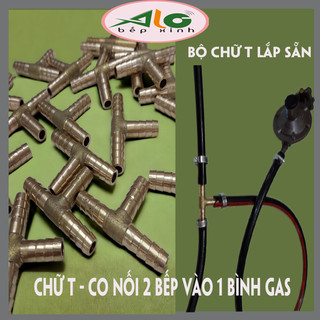 Chữ T - Ngã 3 - Co nối bình gas với 2 bếp - Bằng đồng - Alo bếp xinh
