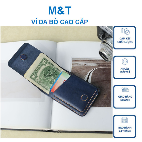 Ví mini nam Ví sen Da Bò Cao Cấp 100% BẢO HÀNH 2 NĂM TẶNG KÈM MÓC KHÓA FULL HỘP