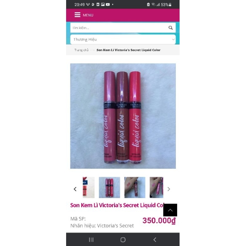 SON KEM VICTORIA'S SECRET MỸ LIQUID COLOR MỚI TRONG NGOÀI CÒN TEM ĐỌC TIẾP MT