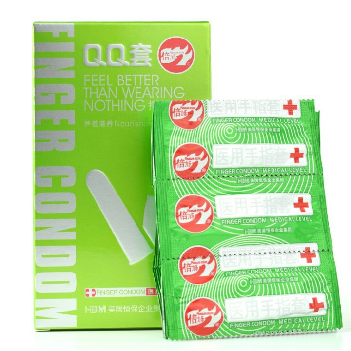Bao cao su đeo ngón tay  - Bao cao su Nữ - Bao cao su Les - Hộp 10 cái