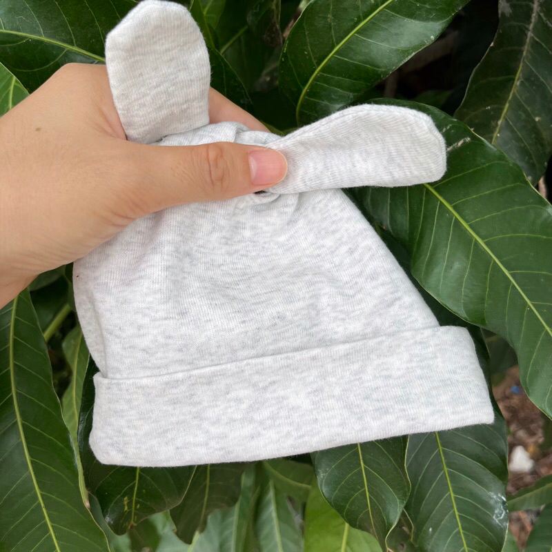 Set mũ, bao tay, tất chân cho bé sơ sinh thun cotton xuất xin - đẹp, giao màu ngẫu nhiên