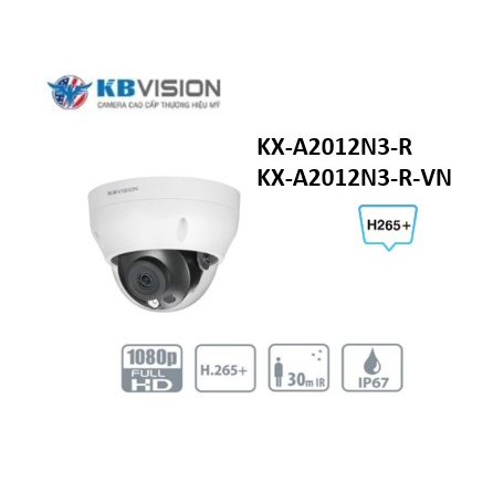 Camera IP Dome hồng ngoại xa 30 mét 2.0 Megapixel KBVISION KX-A2012N3-R-VN -Hàng chính hãng bh 2 năm