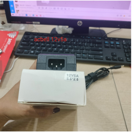 Nguồn adapter 12V-5A Jack DC 5.5mm x 2.5mm 60W CHẤT LƯỢNG CAO. BH 06 tháng