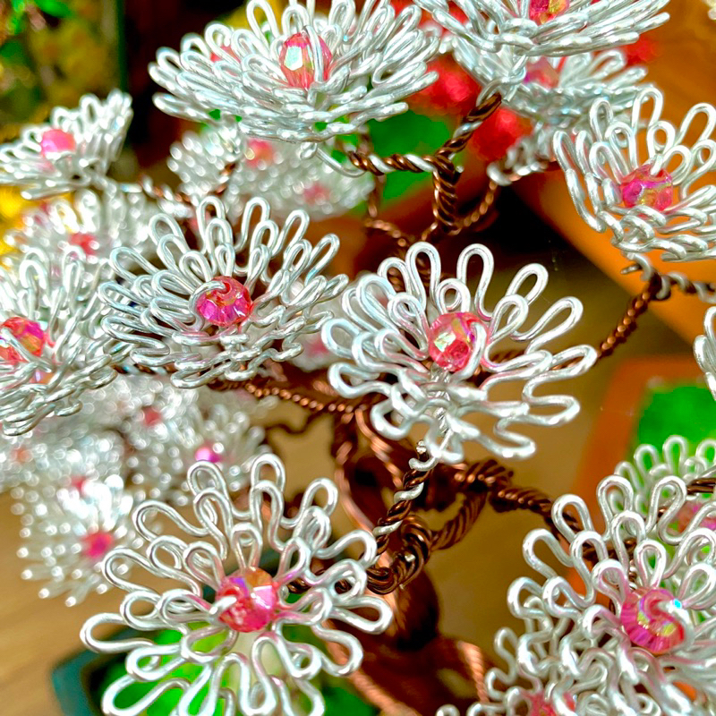 25Gr 50gr 10gr hạt cườm 6mm đủ màu sắc trang trí gắn hoa bonsai , Bonsai Handmade 17, Bonsai mini để bàn,bonsai