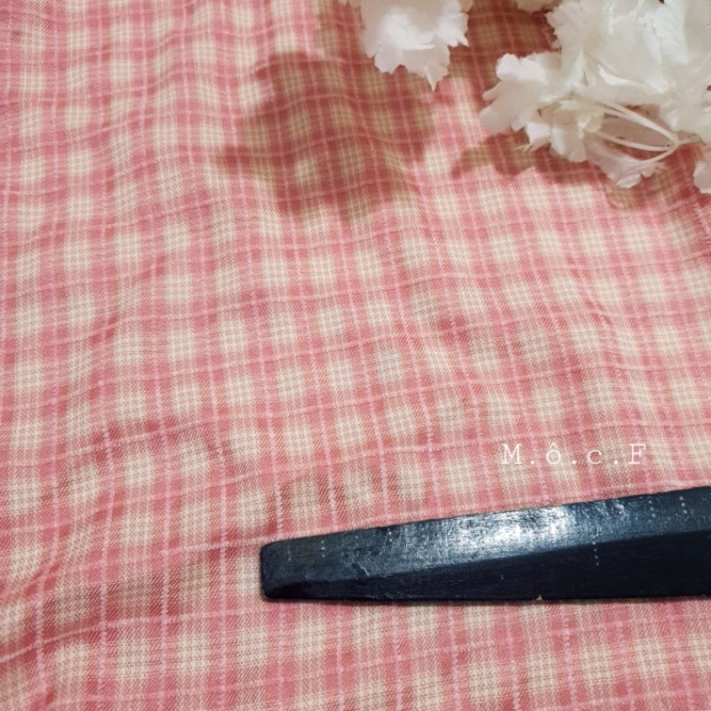 Vải may thô nhung kẻ caro