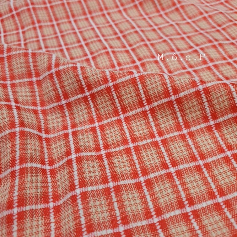 Vải may thô nhung kẻ caro