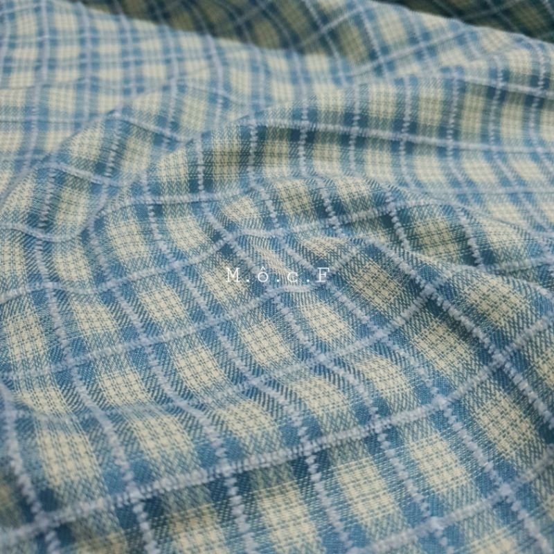 Vải may thô nhung kẻ caro