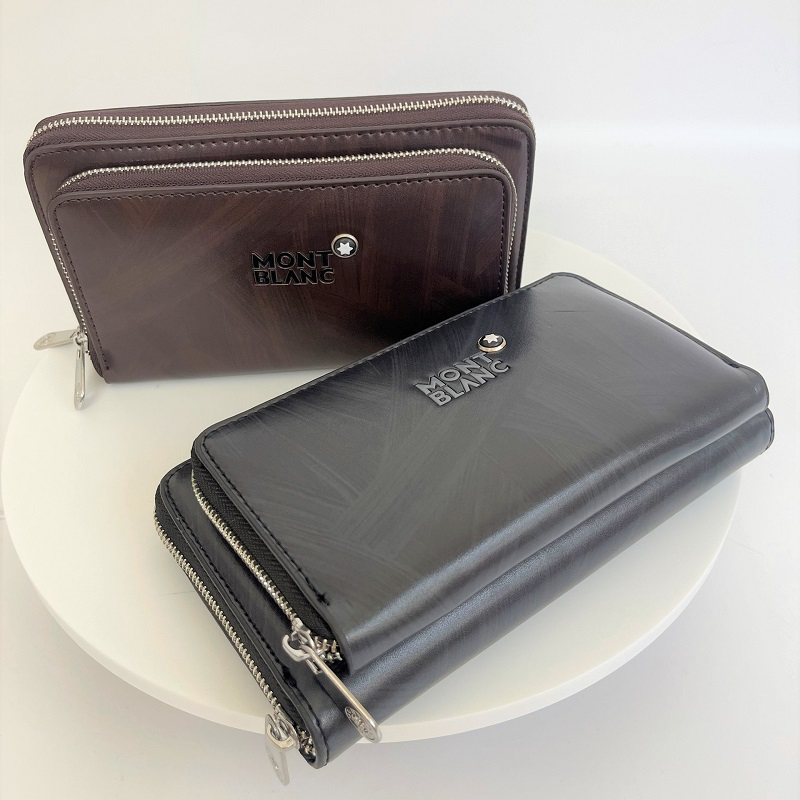 Ví cầm tay nam công sở có máy tính và bút kí tặng kèm, ví da nam dài  2 khóa da bò set quà nam, quà cho bố ý nghĩa