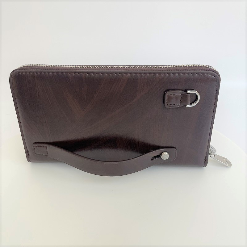 Ví cầm tay nam công sở có máy tính và bút kí tặng kèm, ví da nam dài  2 khóa da bò set quà nam, quà cho bố ý nghĩa