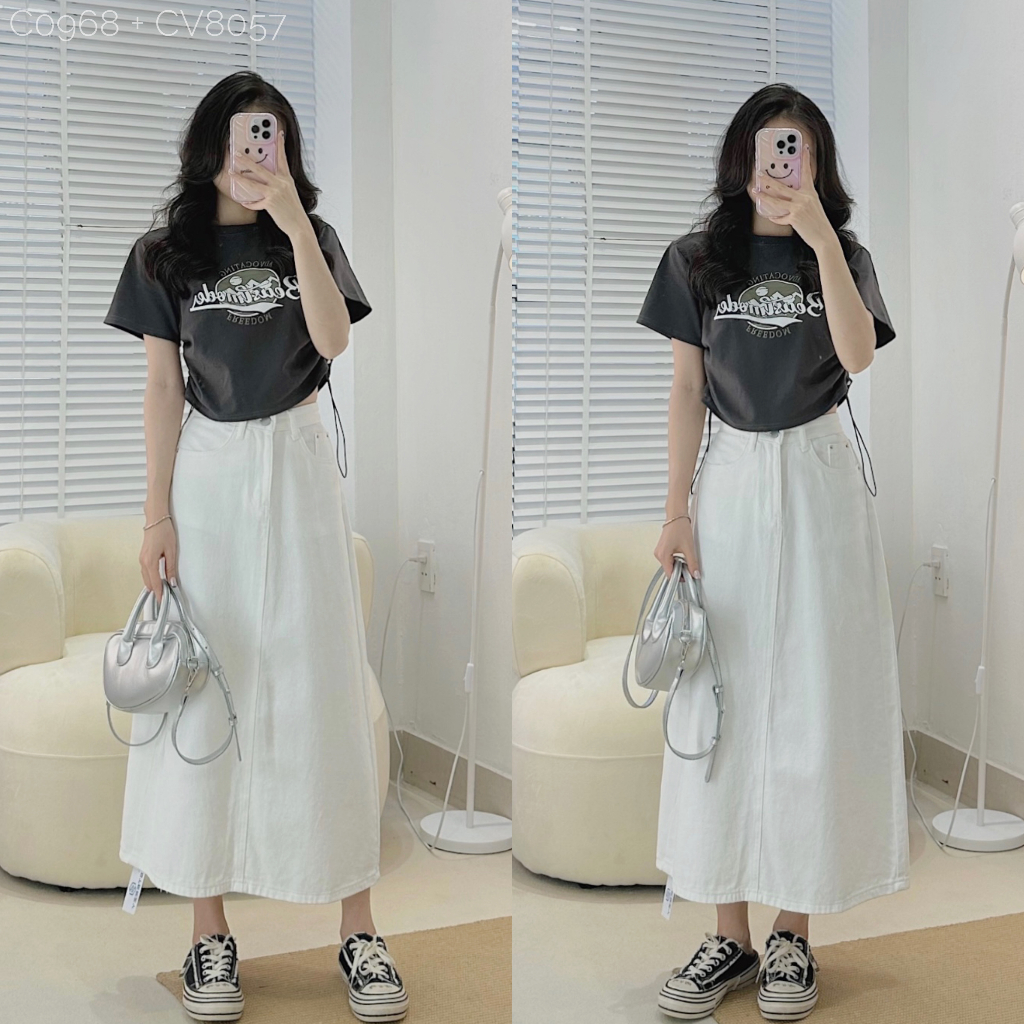 [C0968] Áo croptop phông cotton dây rút sườn BESTMODE form vừa (Có sẵn/ ảnh thật)