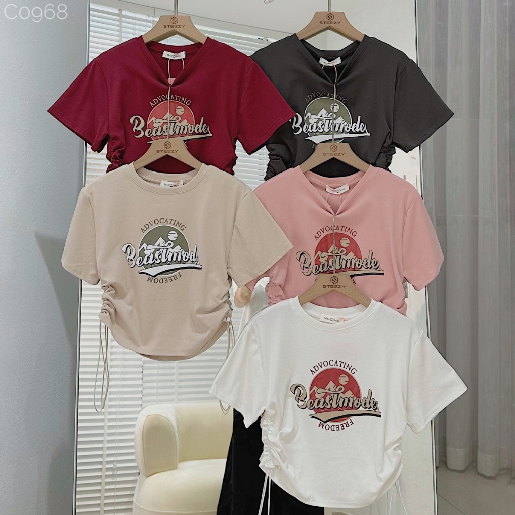 [C0968] Áo croptop phông cotton dây rút sườn BESTMODE form vừa (Có sẵn/ ảnh thật)