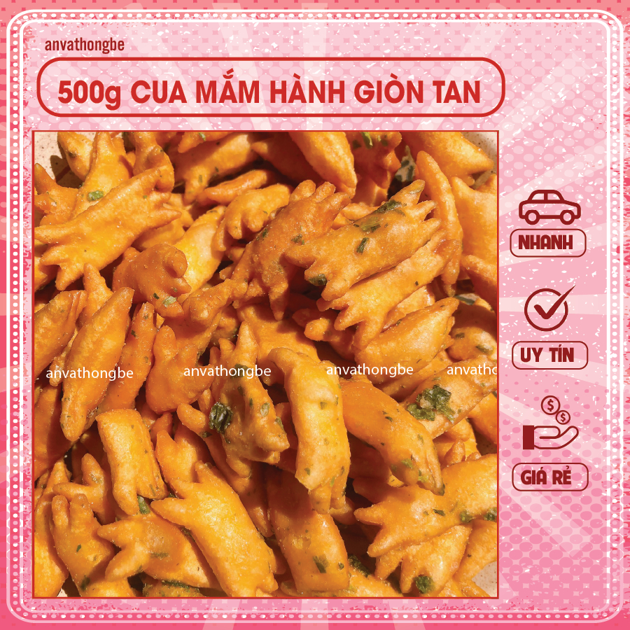 500g cua mắm hành tuổi thơ - Ăn vặt hồng bé