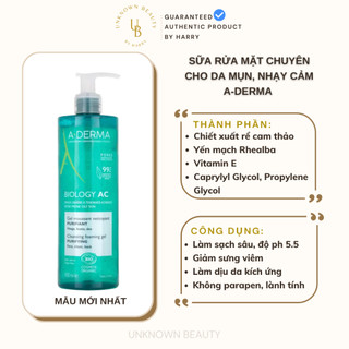 Gel Rửa Mặt Cho Da Mụn, Nhạy Cảm A-Derma Gel Moussant Purifiant Phys-Ac 400ml | Unknown Beauty