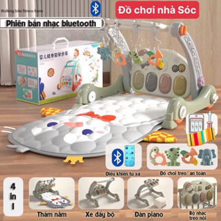 Thảm đạp nhạc, thảm nhạc đa năng 4in 1 kèm xe tập đi,bàn nhạc  dành cho bé từ 0-3tuổi