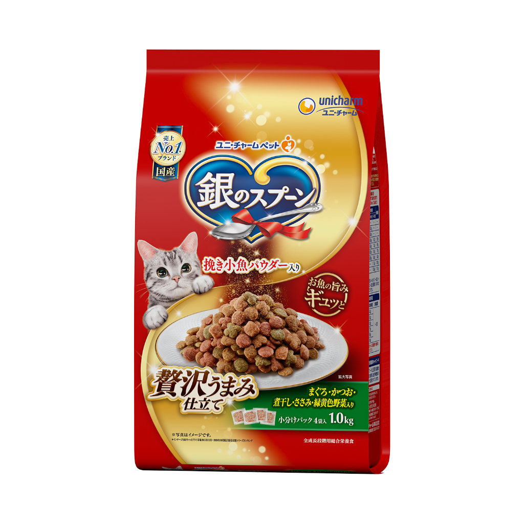 Hạt cho mèo Silver Spoon vị cá gà - Sản xuất và đóng gói hoàn toàn tại NHẬT