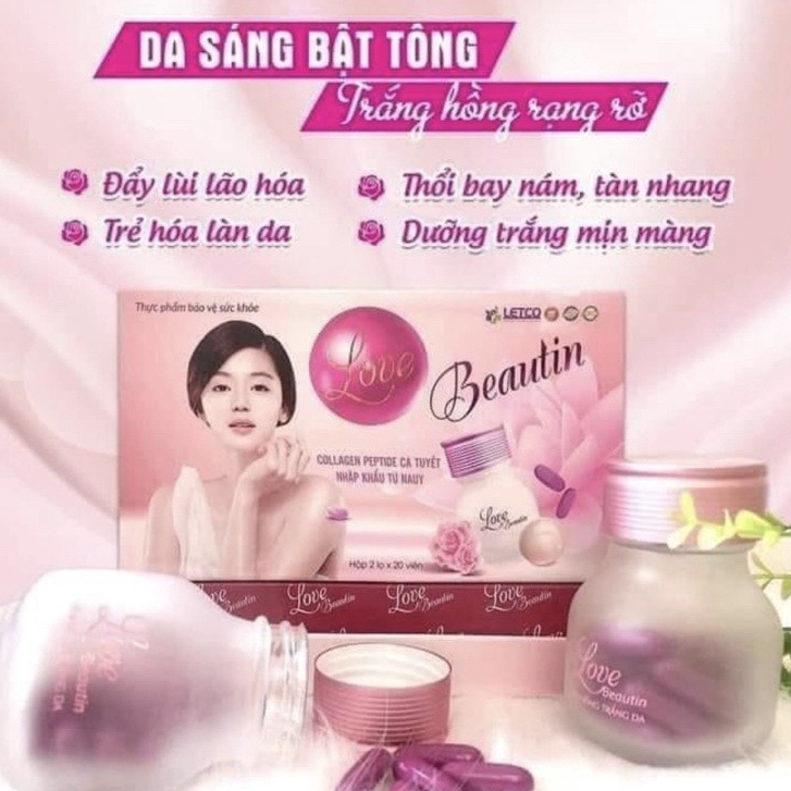 Love Beauy, viên uống đẹp da chống nắng, giúp trắng da, ngừa nám, tàn nhang
