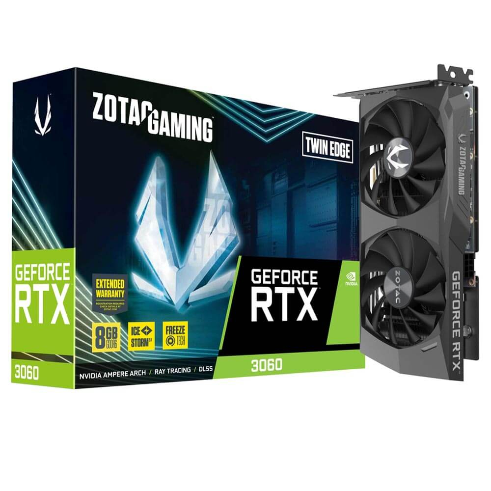 VGA Zotac RTX 3060 Ti 8GB GDDR6 Twin Edge 2 Fan bh 1 tháng