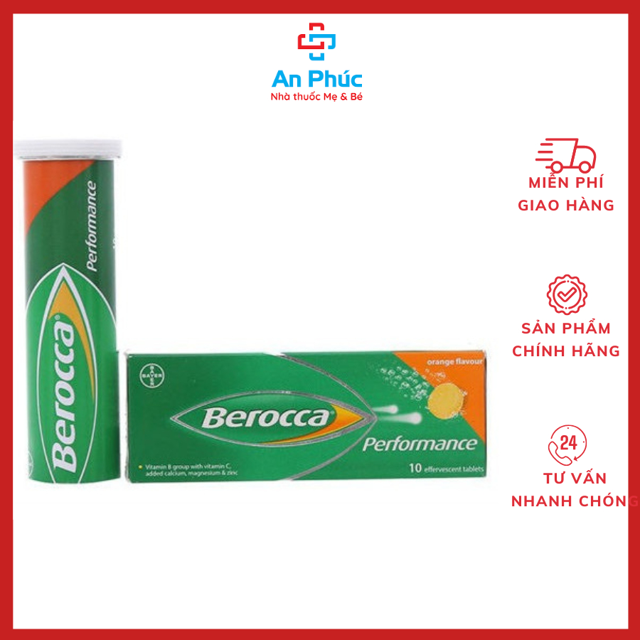 Viên sủi tăng sức đề kháng Berocca Tuýp 10 viên - Giúp bổ sung vitamin và khoáng chất cần thiết - Tăng cường tập trung