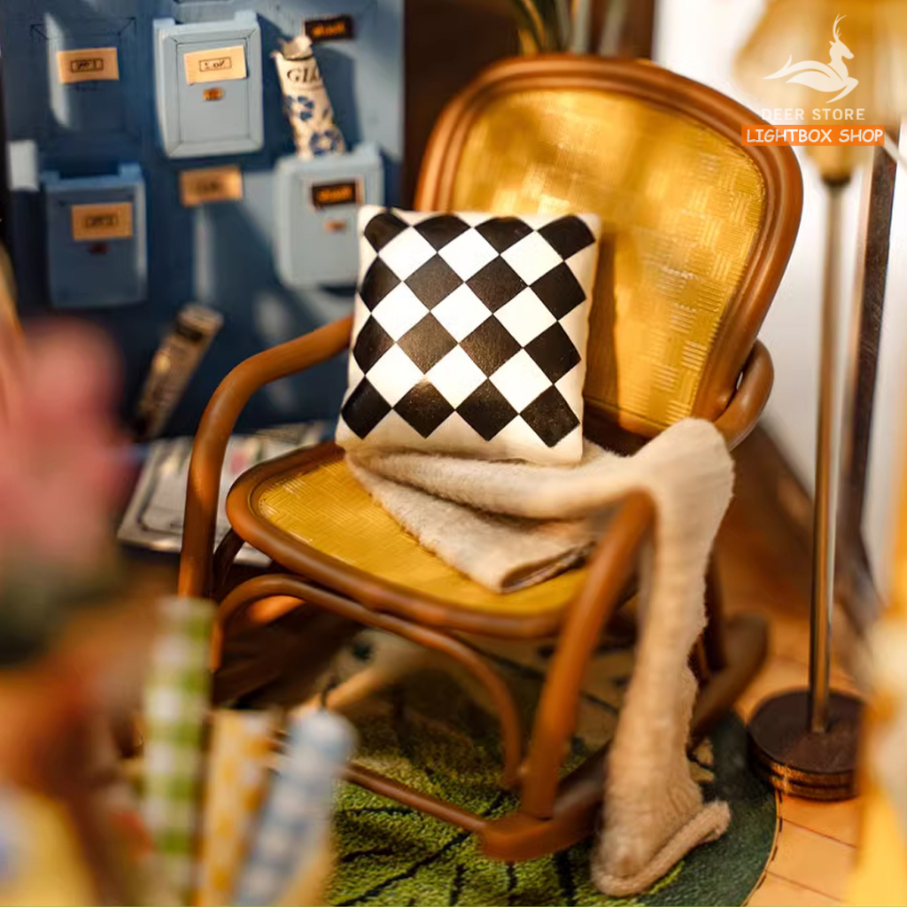 Book Nook Robotime Rolife Holiday Garden House DIY Book Nook TGB06. Mô hình gỗ 3d Trang trí giá sách.