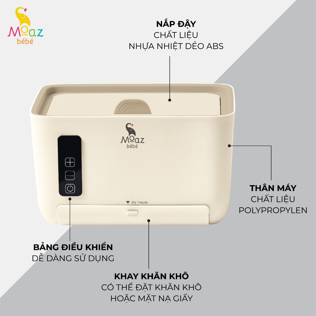 Máy làm ấm khăn ướt Moaz BéBé MB059