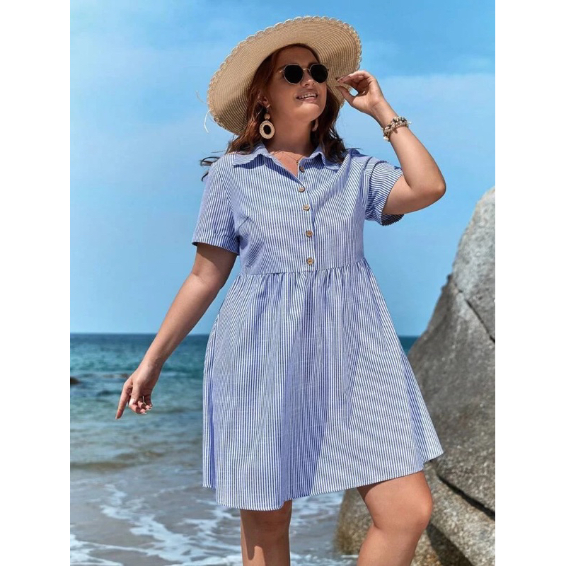 Váy đầm sơmi bigsize L XL ngực eo 💯hàng Si tuyển Nhật Hàn 2hands