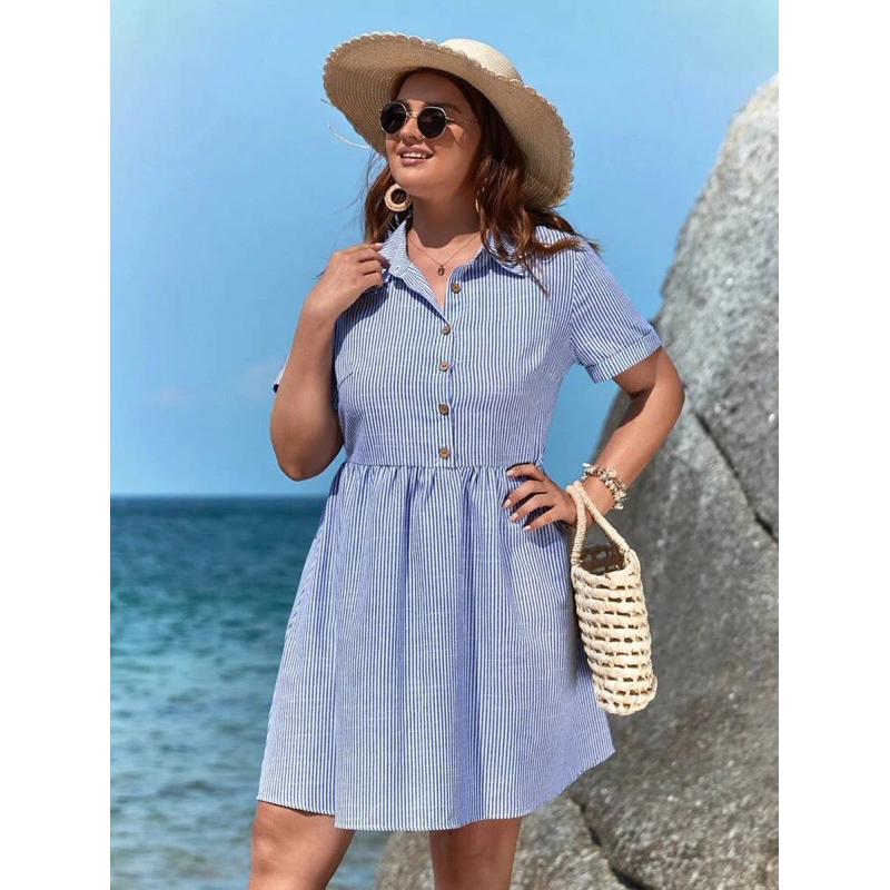 Váy đầm sơmi bigsize L XL ngực eo 💯hàng Si tuyển Nhật Hàn 2hands