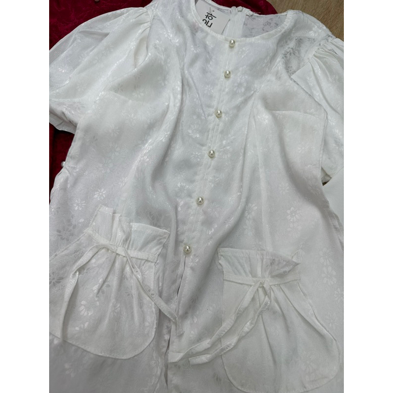 Set Bộ Lam Tay Lỡ Bí Nút Ngọc Chất Gấm + Quần Ống Xuông