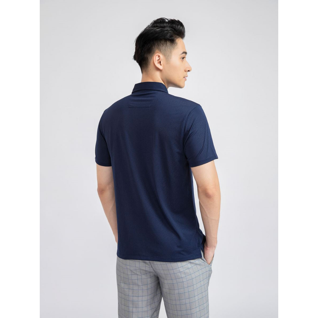Áo thun polo nam Insidemen IPS003S1 ngắn tay cổ bẻ dáng suông vừa Xanh tím than 37 Jacquard vải cotton cao cấp
