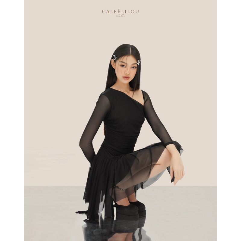 Caleelilou - Đầm thun lưới Camille