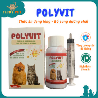 POLYVIT Siro dinh dưỡng bổ sung vitamin, acid amin cho Chó Mèo, Tăng cường sức đề kháng tăng tính thèm ăn