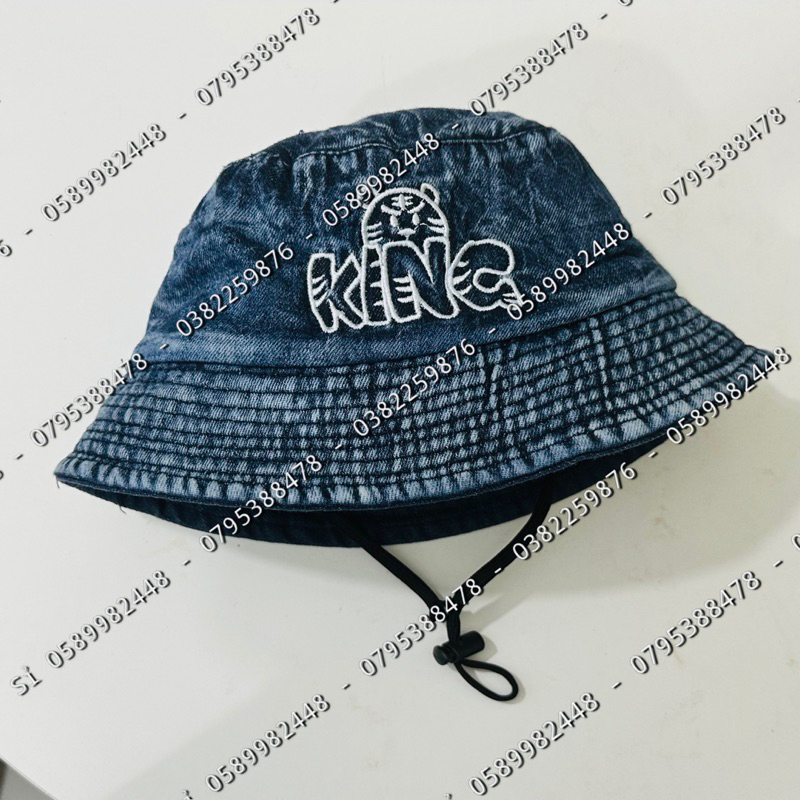 NÓN TAI BÈO CHO BÉ VẢI RIN THÊU CHỮ KING CÓ DÂY DƯỚI 5 tuổi thời trang trẻ em