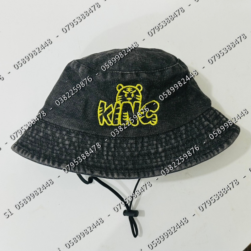 NÓN TAI BÈO CHO BÉ VẢI RIN THÊU CHỮ KING CÓ DÂY DƯỚI 5 tuổi thời trang trẻ em