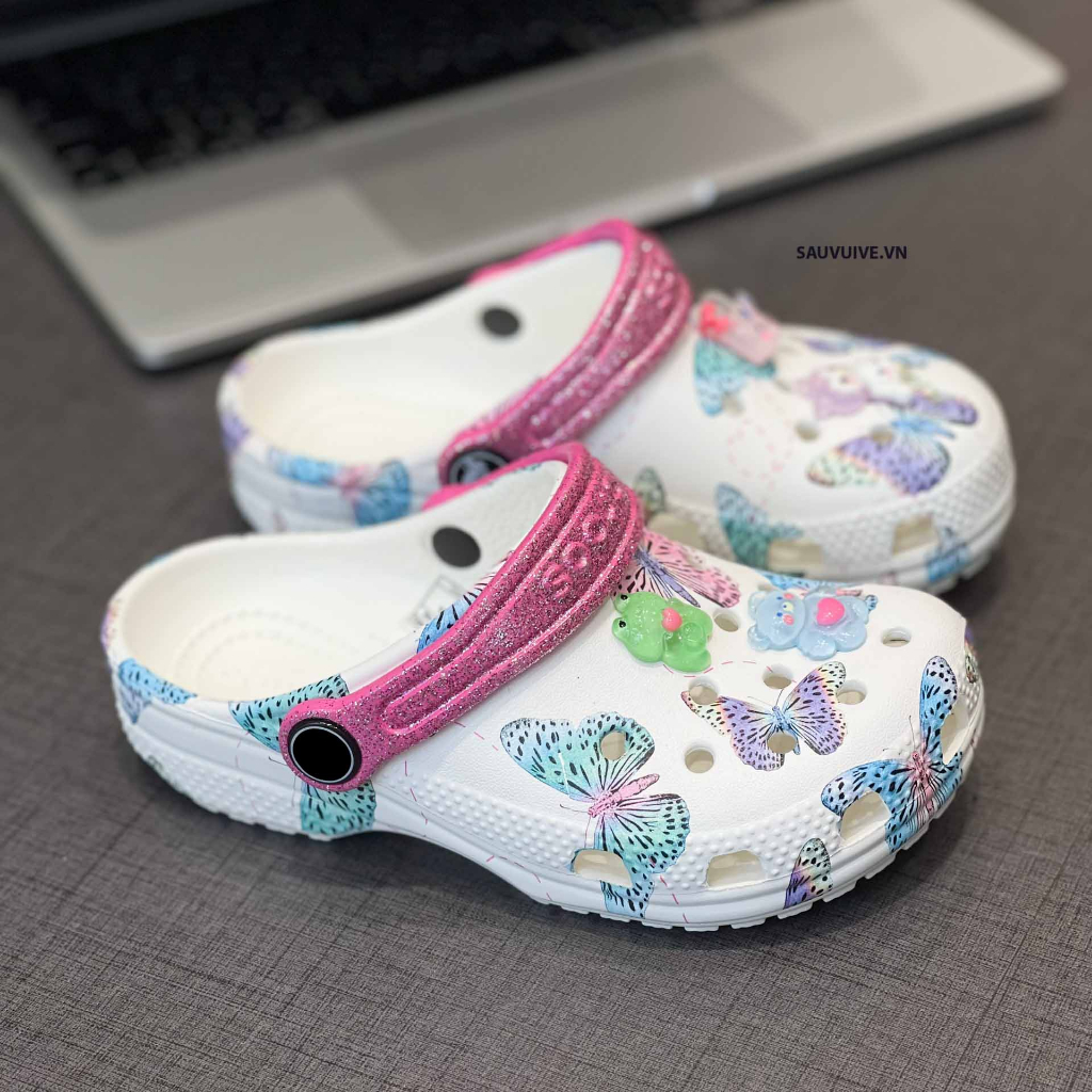 CFF - Cross Classic Toddler Butterfly Kid - Tặng 6 jibbitz ngẫu nhiên theo giới tính - Sấu Vui Vẻ