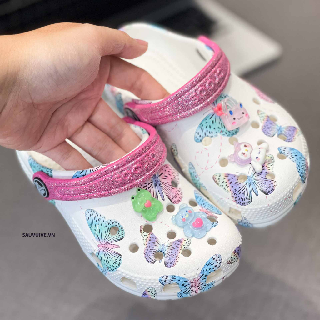 CFF - Cross Classic Toddler Butterfly Kid - Tặng 6 jibbitz ngẫu nhiên theo giới tính - Sấu Vui Vẻ