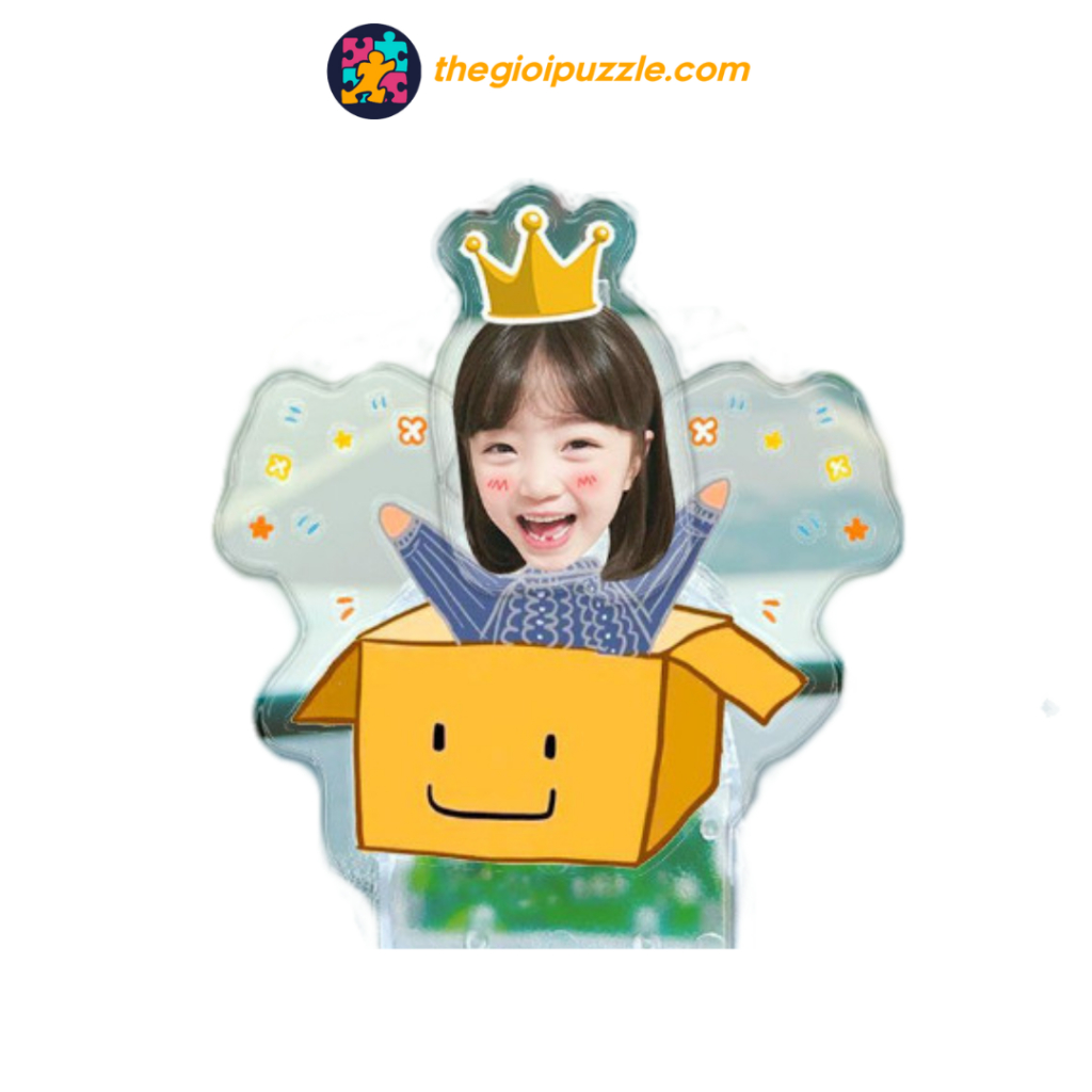 Mô hình standee lắc đầu Thegioipuzzle chạy pin ghép mặt theo yêu cầu chibi cute làm quà tặng, trang trí ô tô, để bàn