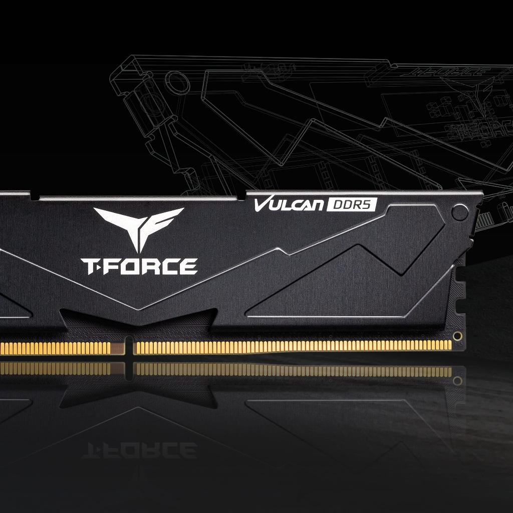 RAM TEAMGROUP T-Force Vulcan DDR5 5600MHz 32GB/64GB Kit  CL36 Black - BẢO HÀNH 5 NĂM CHÍNH HÃNG