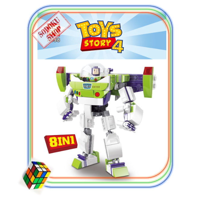 Bộ Gạch Nhựa Xếp Hình Mô Hình Toy Story 4, Lắp Ráp Nhân Vật Phim Hoạt Hình 8in1, Phiên Bản XS9098, Hộp Size 14cm 07059