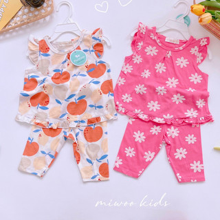  Đồ bộ cánh tiên quần lửng bé gái xuất Nhật Miwoo 