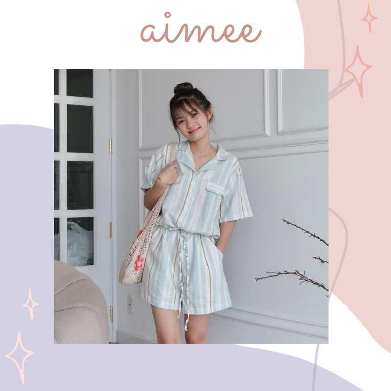 RENY JUMPSUIT - Jumpsuit sọc linen - AIMEE