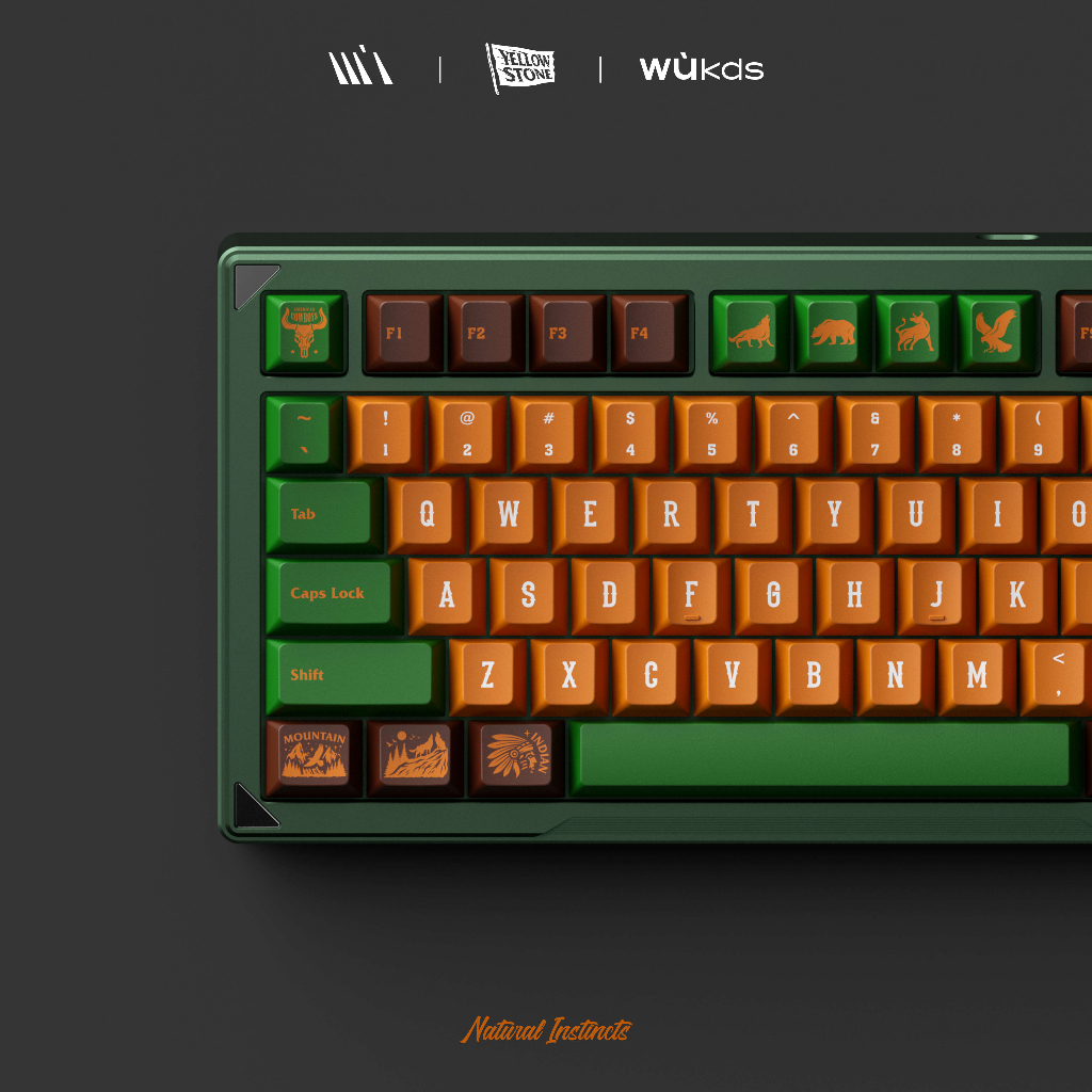 Bộ nút bàn phím cơ | Keycap Cherry Wukds Yellow Stone PBT Dyesub - 172 nút