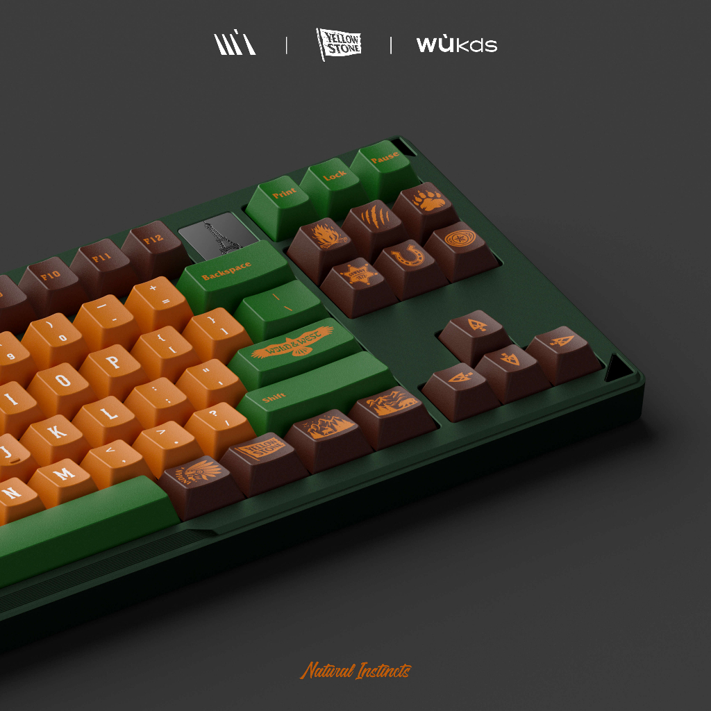 Bộ nút bàn phím cơ | Keycap Cherry Wukds Yellow Stone PBT Dyesub - 172 nút